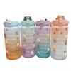 2000ml Large Capacity Drinking Bottle Sports Mug With Straw And Stickers For Outdoor Use