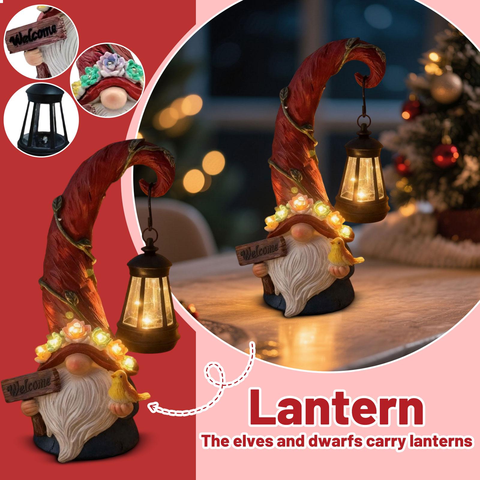 

And Dwarf , Solar-powered, Illuminated Courtyard , Outdoor Decoration, Long Hat Statue One Size