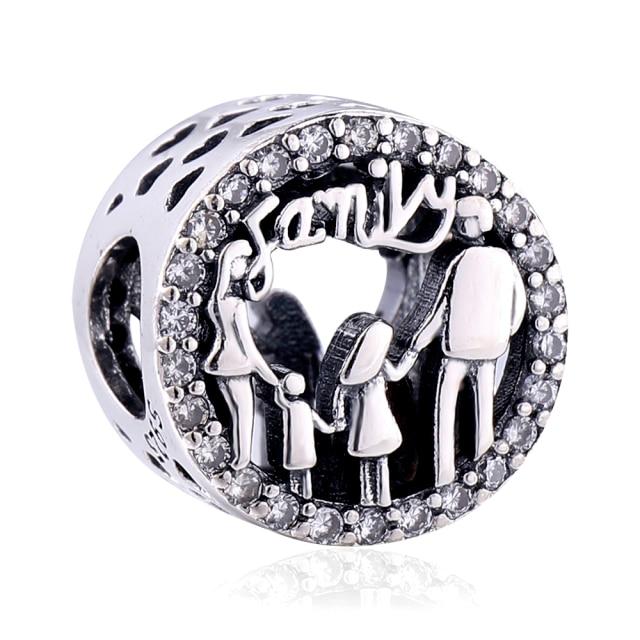 925 Sterling Silver Heart Circular Animal Beads Original  Charm Bracelet For Women DIY Fashion Silver 925 Jewelry Making