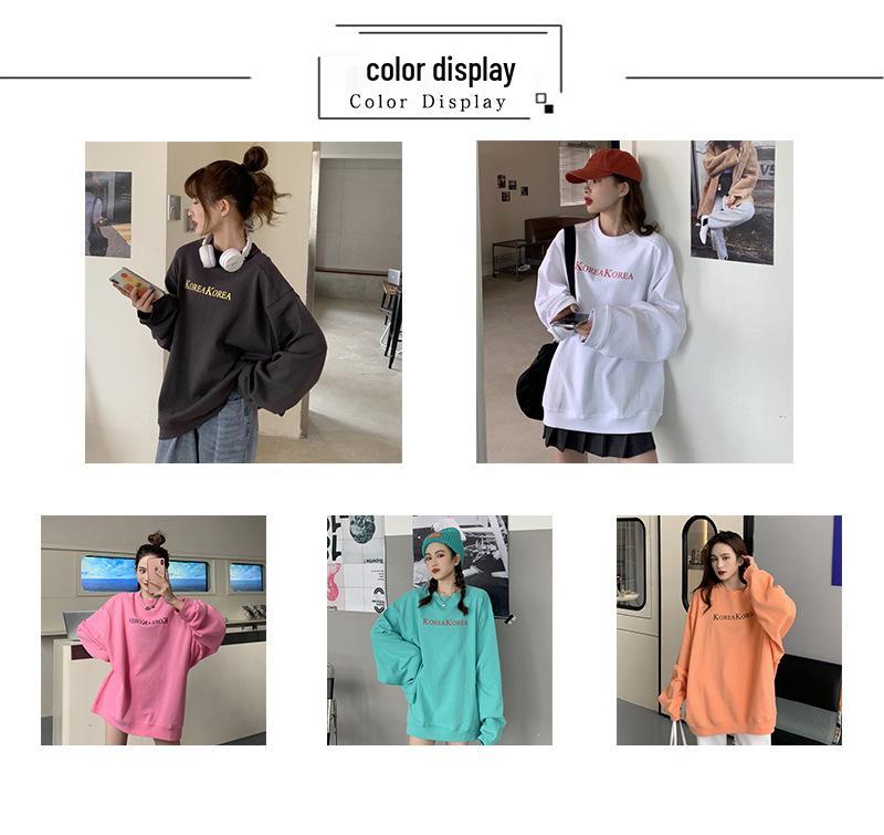 Dame Lyseblå Retro Street Style Koreansk Løs Genser