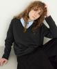 LEVAR All-Day Cotton V-Neck Knit - Charcoal