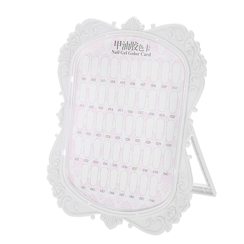 Nail Art Display Stand Flower Design 48 Colors Nail Polish Gel Card Nail Practice Manicure Tool
