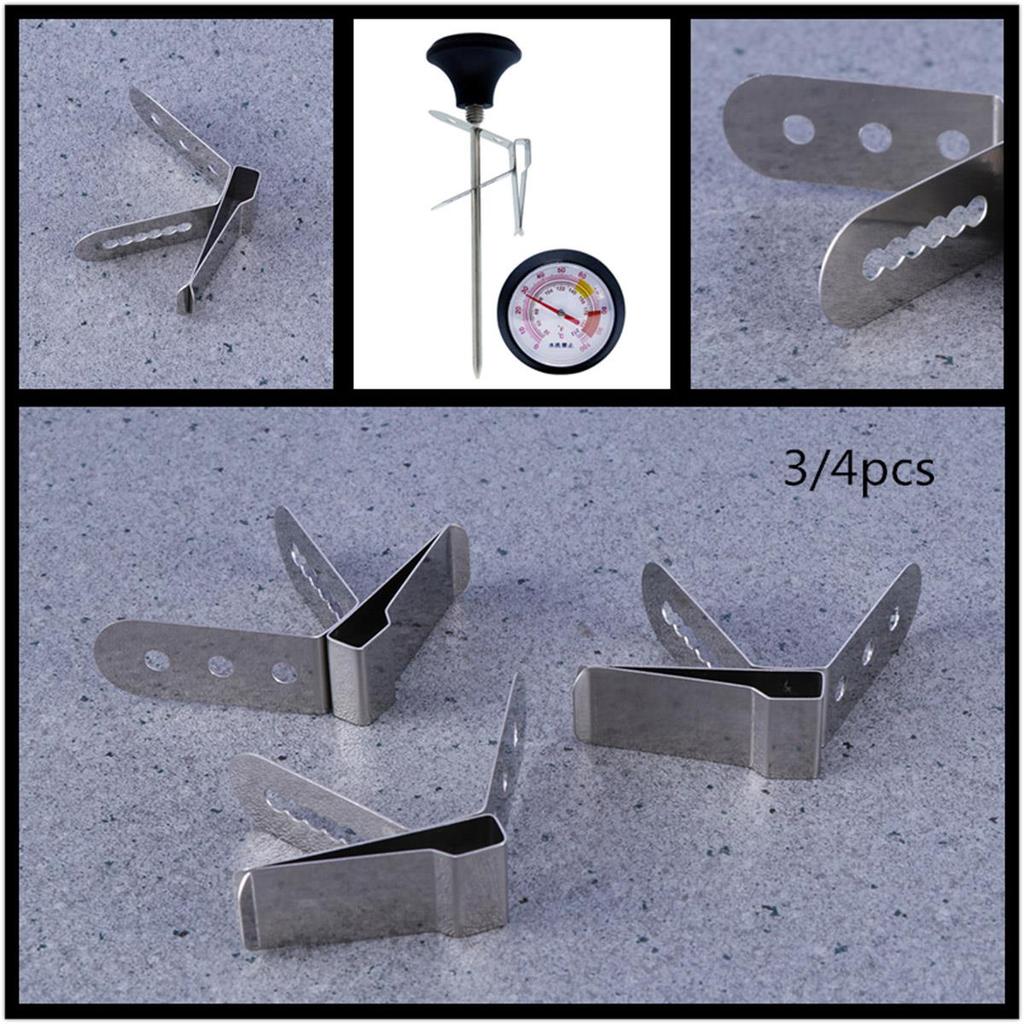 1/2/3/4pcs Nontoxic Probe Clip Holder Food Grade Stainless Steel Thermometer Holder Probe ClipHolder for Measurement Clip Holder 2