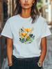 Floral Watercolor Yellow Flowers Botanical Graphic T-Shirt Men Women Unisex Tee Unisex T-Shirt