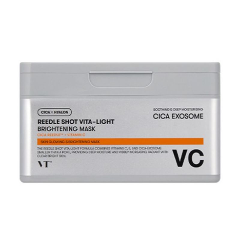 VT Cosmetics Reedle Shot Vita-Light Brightening Daily Mask 30 Sheets – Korean Vitamin Facial Sheet Mask for Dull Skin