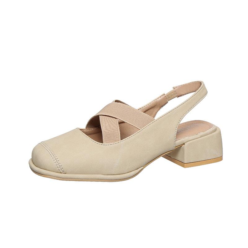 

Баотоу сандалии на перекрестных ремешках женские весенне-летние новые туфли Мэри Джейн с ретро неглубоким вырезом и пряжкой на ремешке большого размера 42