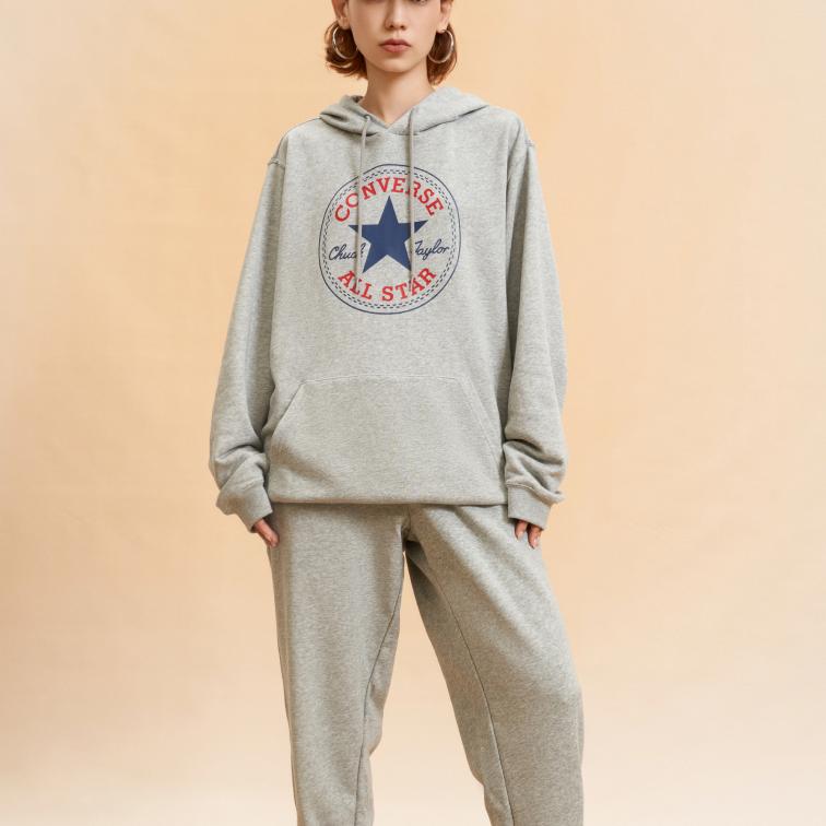 New Converse Sweatshirts Unisex Light Gray 10025469-A03