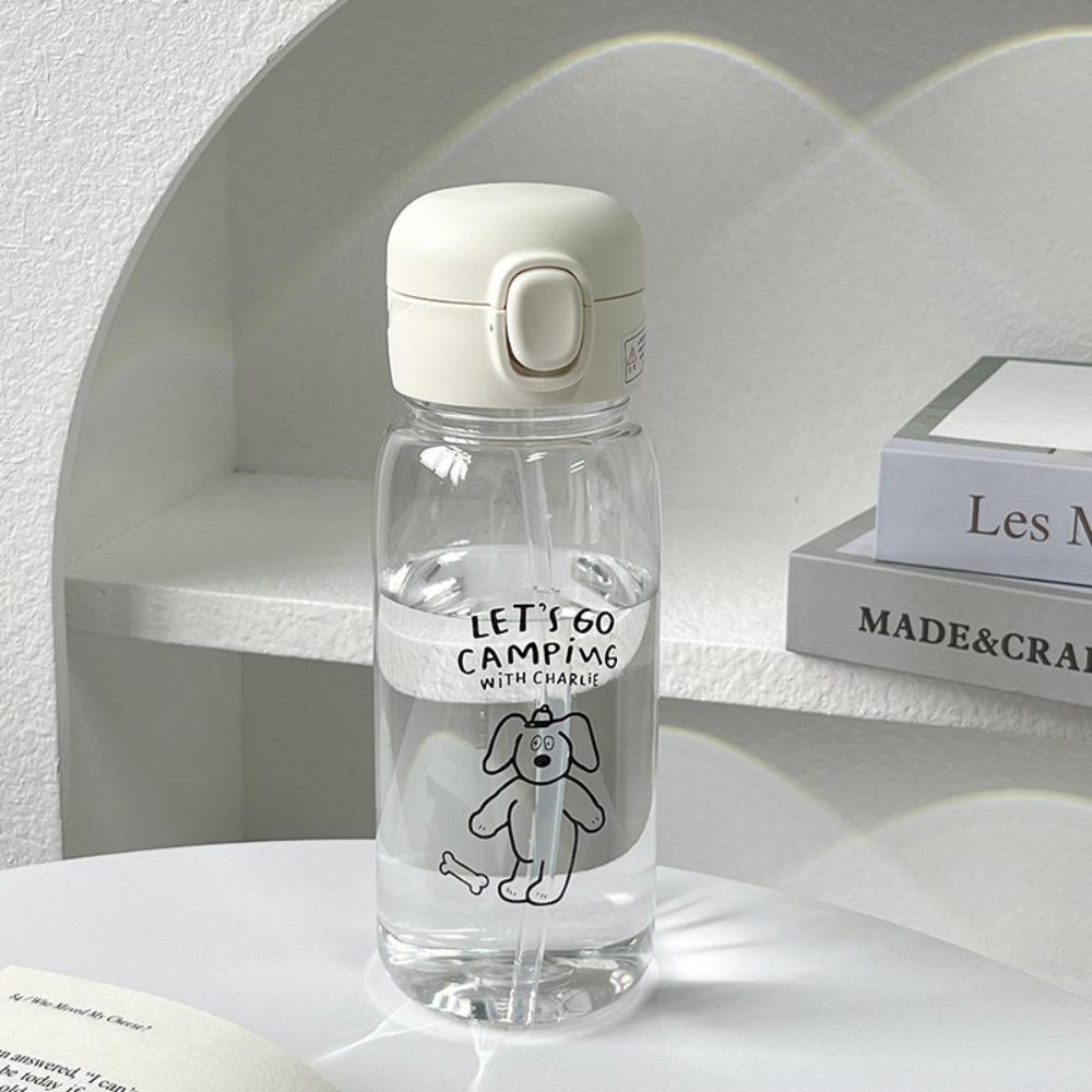 

600ml/20oz Plastic Water Bottle with Spill proof Lid and Straw Portable and Shatter Resistant Outdoor Travel Straw Cup Tritan One size