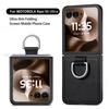 Lederhülle mit Lychee-Muster mit Ringständerhalter für Motorola Razr + 2024 Razr Ultra 2025 Razr 60Pro 50 40 Stoßfester Schutz Halter Rückseite