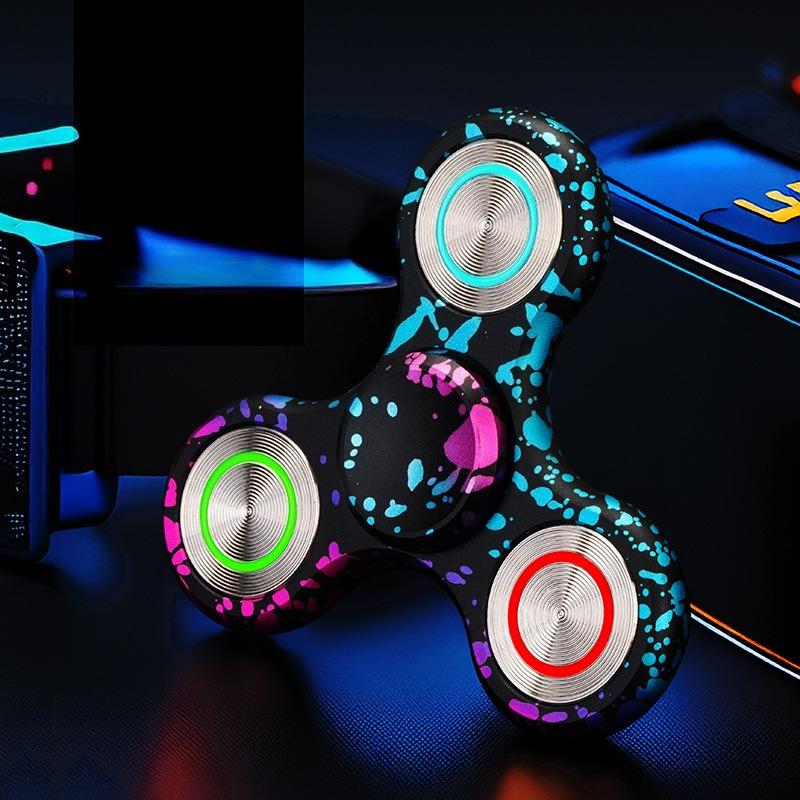 3 Colour Luminous Metal Fidget Spinner Camouflage Triangle Hand Spinner Fidget Playthings designed for Adult Office Stress Reliever Playthings