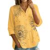 Camicetta da Donna a Bottoni con Collo, Vestibilità Larga, Stampa Floreale Vintage, Manica a Tre Quarti, Top Casual per Uso Quotidiano