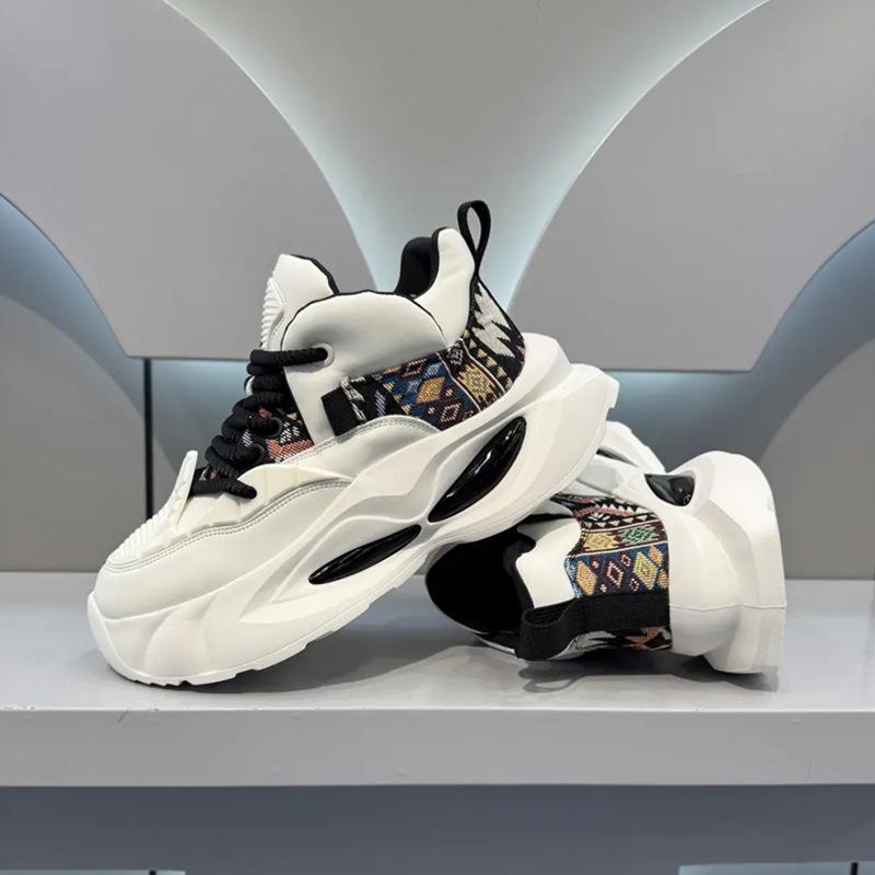 Men's shoes 2025 spring fashion versatile casual shoes platform non-slip wear-resistant dad shoes men's canvas sneakers