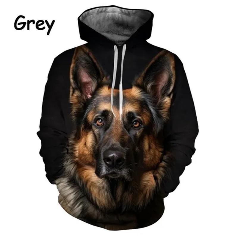 3D Printed Cute Pet German Shepherd Hoodie For Men Plus Size Long Sleeve Sweatshirt Tops Casual Pullovers Hoodie Mens Clothes