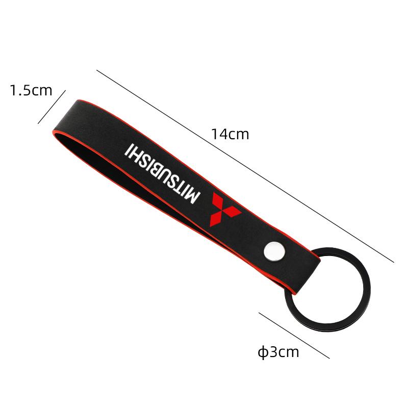 Suede Car Keychain Key Ring For Mitsubishi Asx Lancer Outlander Pajero Ralliart Auto Key Accessories