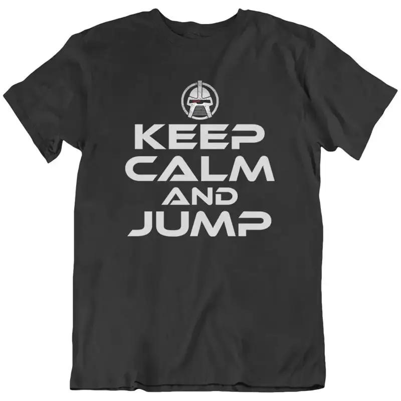 

Keep Calm And Jump Cylon Robot Battlestar Galactica T Shirt New 5XL різнокольоровий