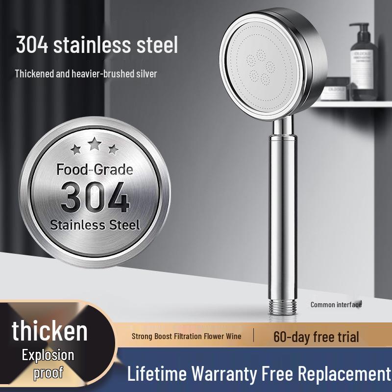 304 Stainless Steel Pressurized Shower Head for Bathing