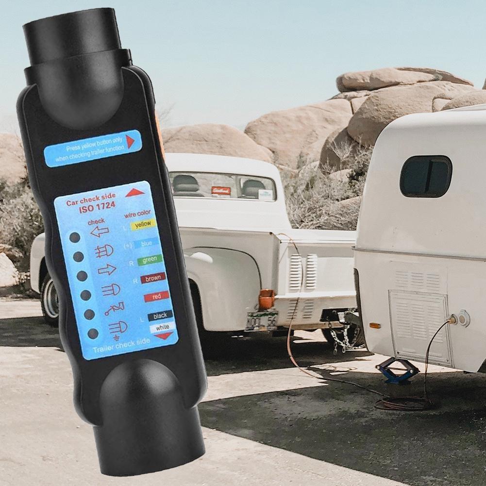 12V 7 Pin Car Towing Light Tester Trailer Plug Socket Diagnostic Tools Wiring Check Light Test Plug Socket Car Truck Accessories