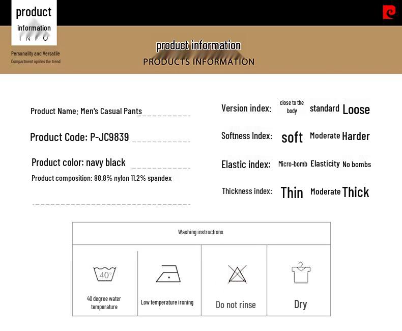 Pierre Cardin Men's Quick-Dry Business Casual Straight-Leg Pants