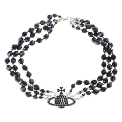 Elegante Collana con Ciondolo Pianeta in Cristallo Nero Multi Strato Collana di Perline per Donne alla Moda che Cercano Stili Unici