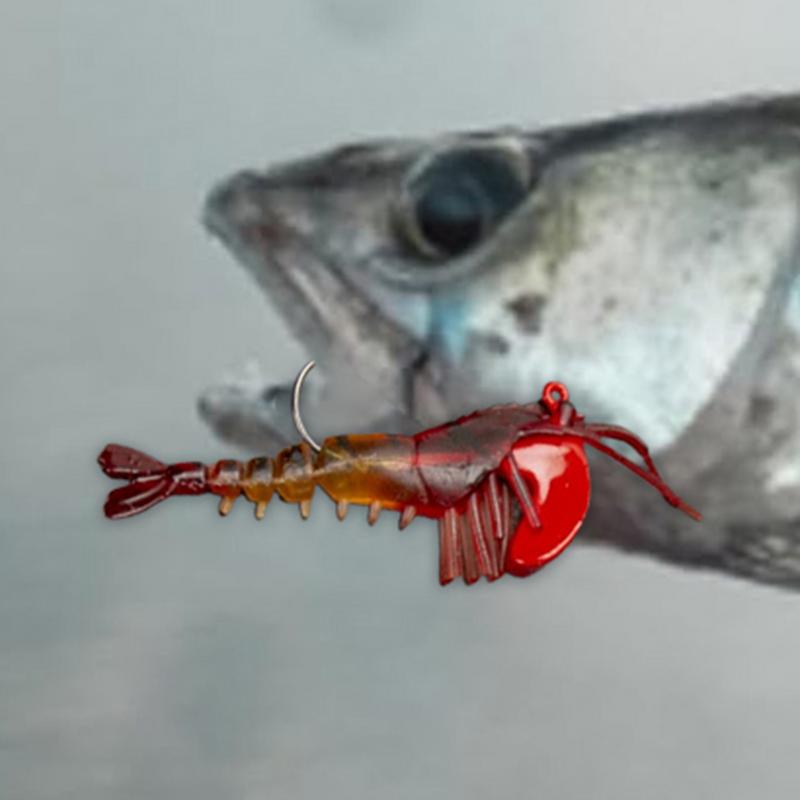 Schwimmköder Angellockköder 5X Vorgefertigt Garnele Barschangeln Schwimmender Köder Leuchtend Süßwasser Salzwasser Angelzubehör Für Barsch