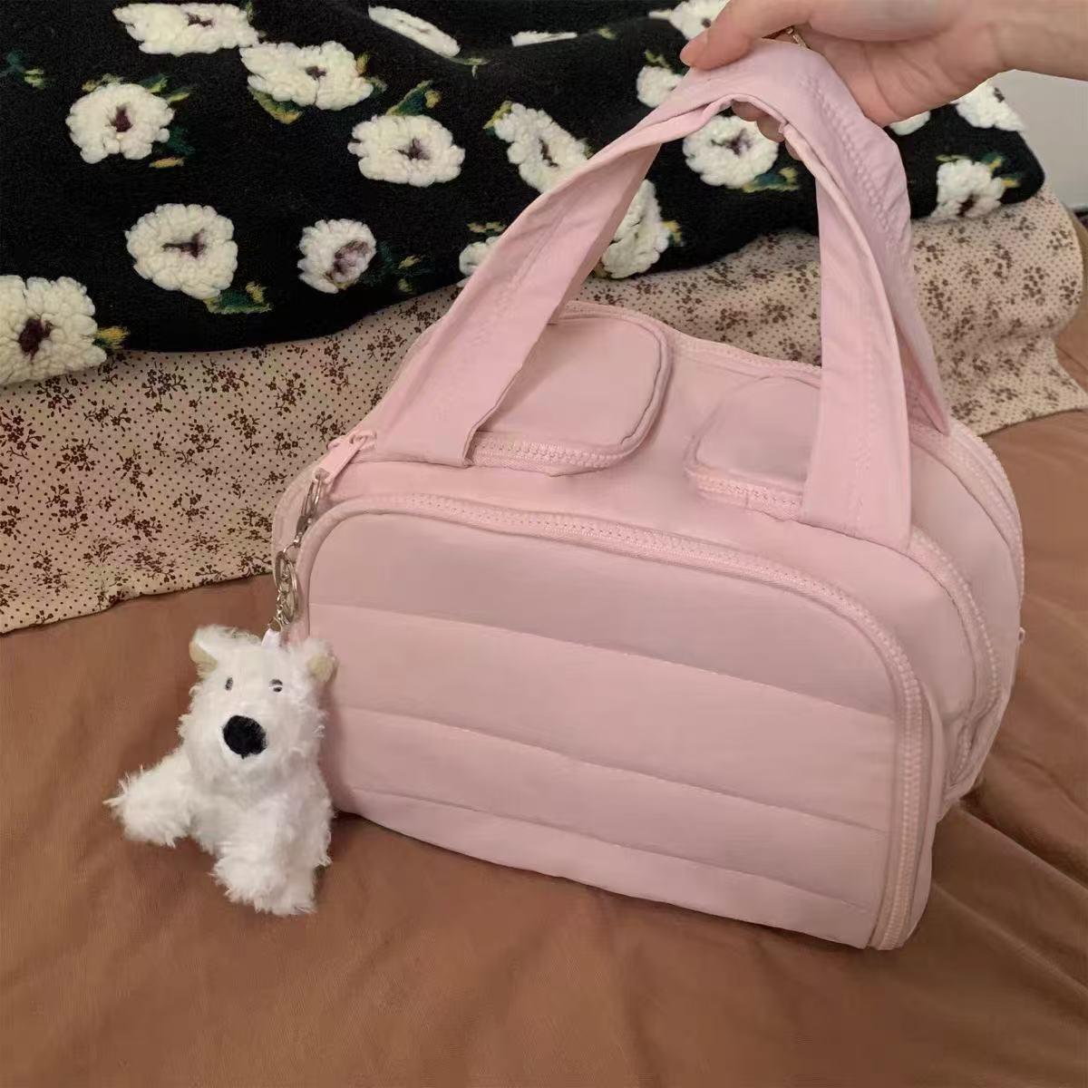 

Puff Handheld Makeup Bag: Large-Capacity, Multi-Layer Travel Toiletry Organizer