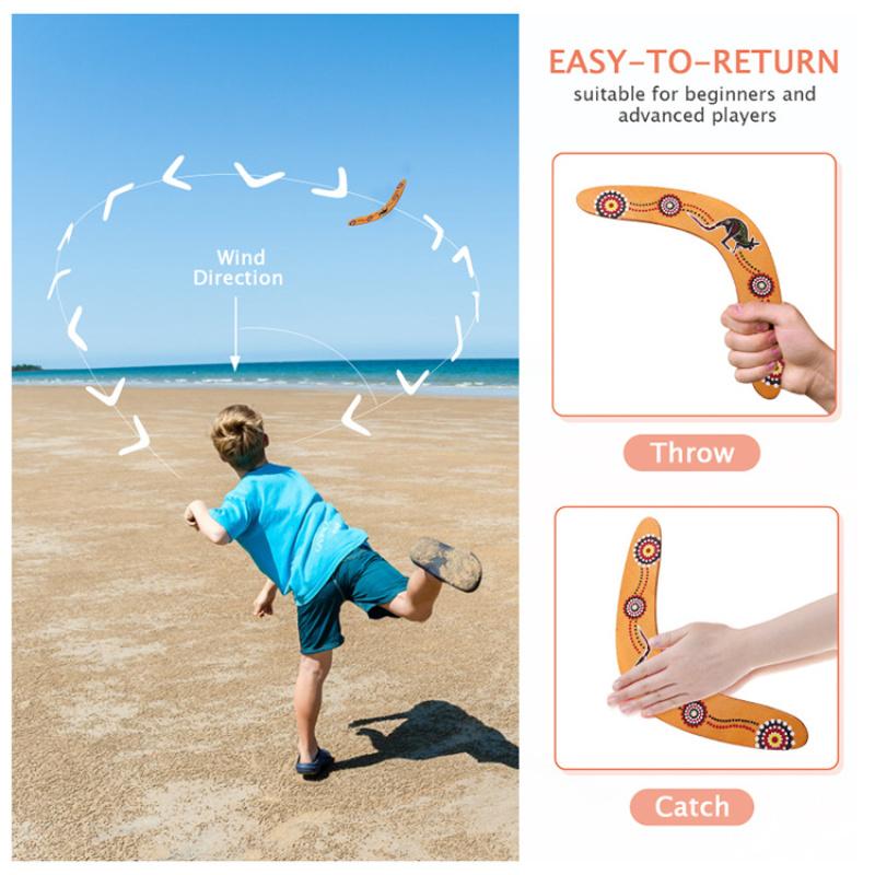 Kangaroo Throwback V Shaped Boomerang Flying Disc Throw Catch Outdoor Game Kids Toys Parent-Child Interactive Game Props