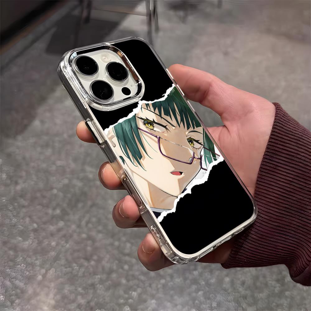 Maki Zenin Jujutsu Kaisen Phone Case For IPhone 17 Air 16 E 15 14 13 12 11 Plus Pro Max Electroplated Transparent Soft Shell