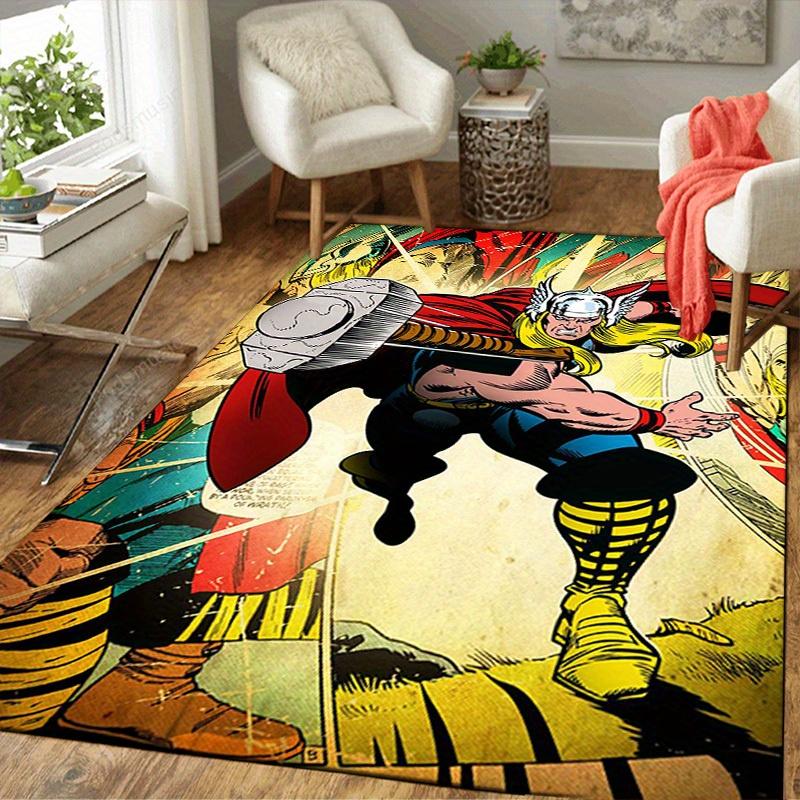 1pz Tappeto Marvel Avengers Super Eroi, Tappetino Antiscivolo, Design Personaggi Cartoni Animati, Morbido Velluto, Decorazione Stanza, Lavabile