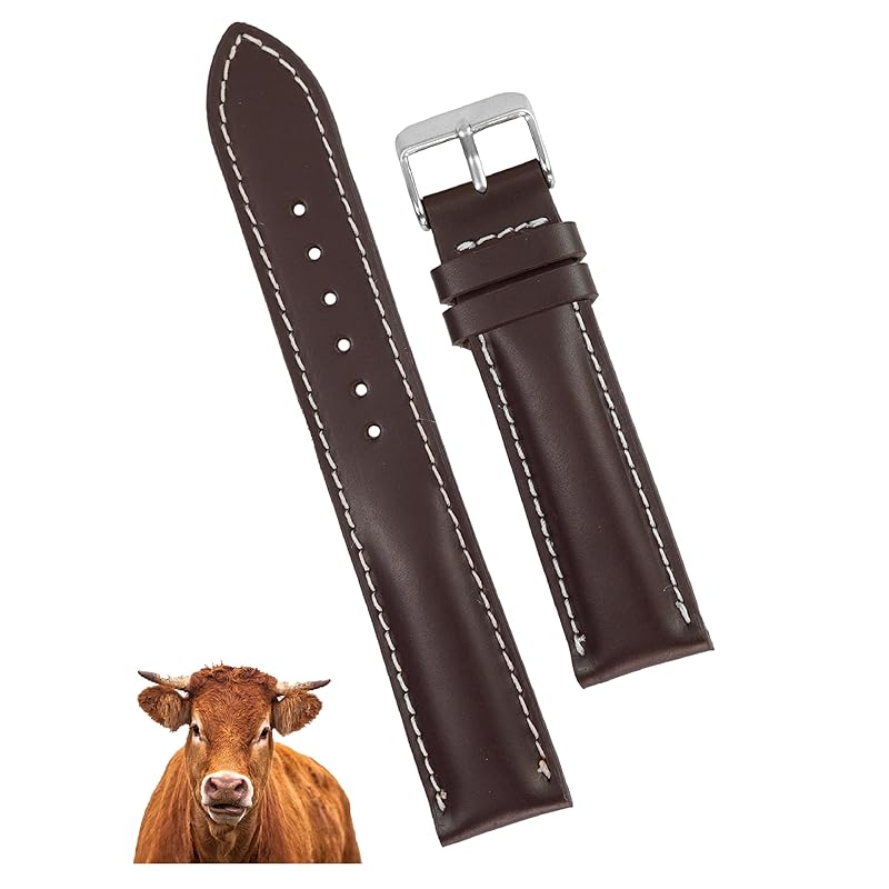 

[vinacreations] wine red 20mm cowhide genuine leather watch strap quick release spring bar men s calf leather replacement watch band leather With