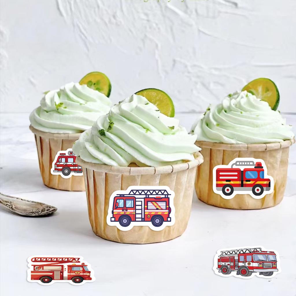 500PCS Fire Truck Roll Stickers Graffiti Cartoon Art Gift Scrapbooking Living Room Phone Community Skateboard Nostalgia Sticker