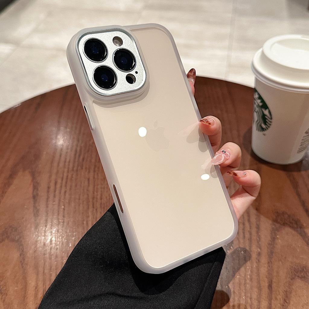 Luxus-Metall-Kamera-Schutzhülle für iPhone 16 15 14 Plus 13 12 11 Pro Max Stoßfest Klarer Hybrid-Stoßfänger Harte Acryl-Abdeckung