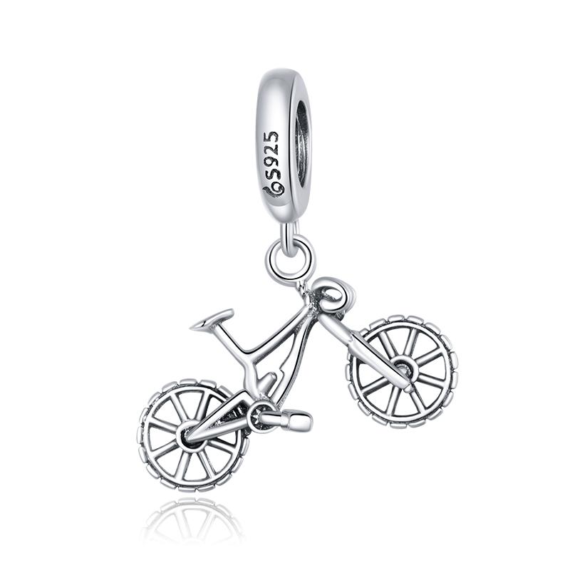 

WOSTU Colorful Car Charm 925 Silver Pumpkin Car Bead Bicycle Zirconia Enamel Pendant Fit Bracelet DIY Jewelry