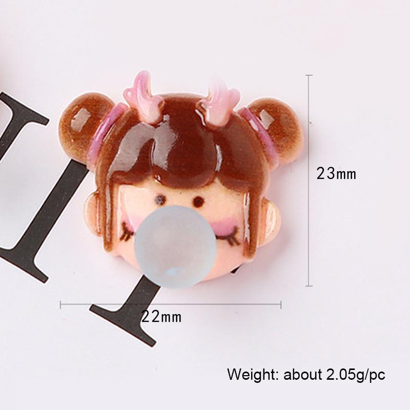 Decorative Materials Cartoon Girl Bubble Dragon 5pcs DIY Water Cup Pastes Brooch Jewelry Making Mobile Phone Case Patch Cream Glue Fashion