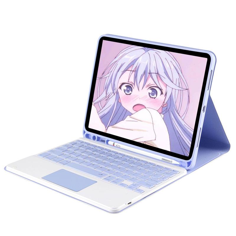Magnetic Bluetooth Keyboard Case for 2026 iPad: Colorful Backlit, Touch Control, Compatible with Air5