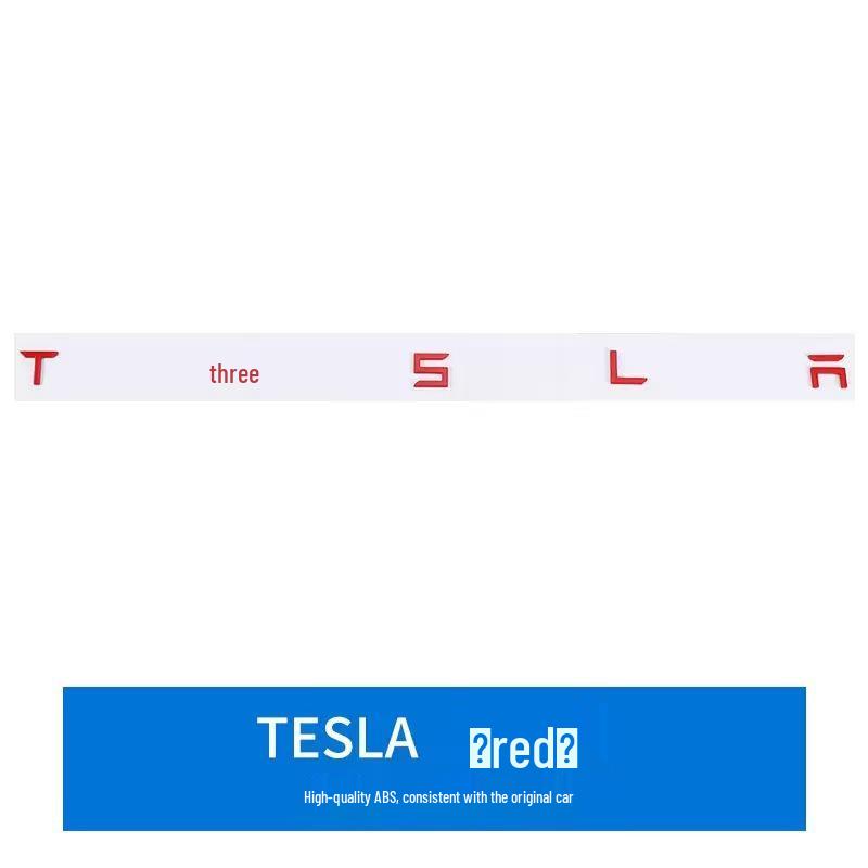 Tesla Model 3 SY X Kofferraum Kunststoff Logo Aufkleber - TESLA Englischer Buchstabe Auto Aufkleber