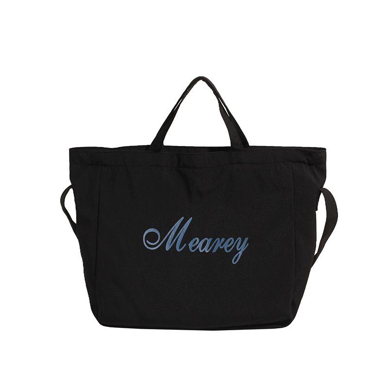 

Повседневная сумка из твилового холста большой вместимости, сумка-мессенджер, класс ленивого стиля, большая сумка, модная сумка-тоут. чёрный