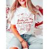 European Size Women'S Book Lover Graphic T-Shirt - "Books Are My Love Language" Print with Book & Heart Design, Loose Fit Round Neck Short Sleeve