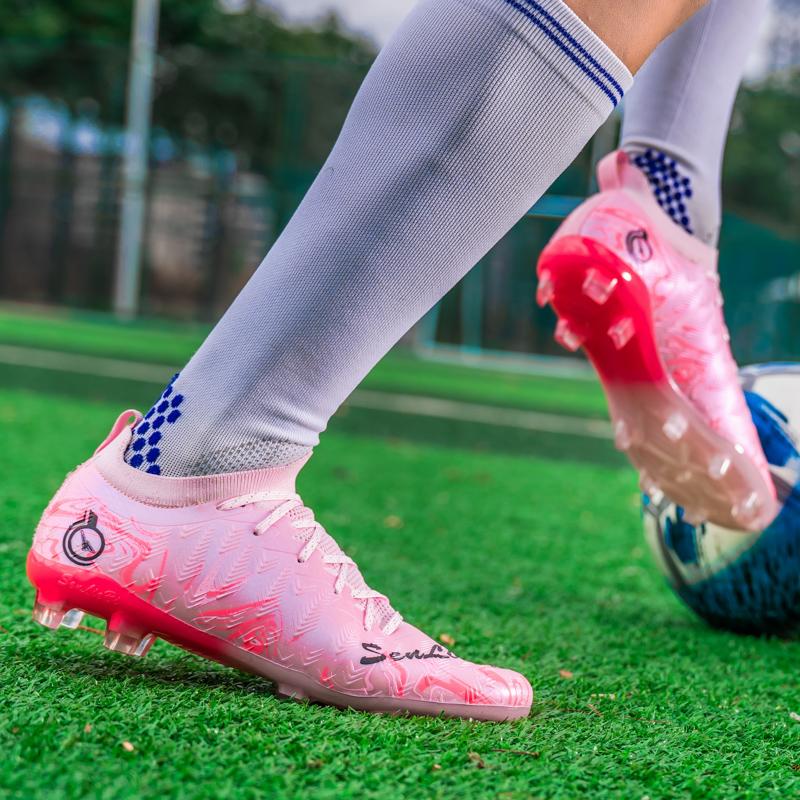33-46 Men's High Top Elastic Sock Mouth Football Boots Outdoor Long Spikes Sports Football Boots Large Size Youth Sports Kid's Football Boots