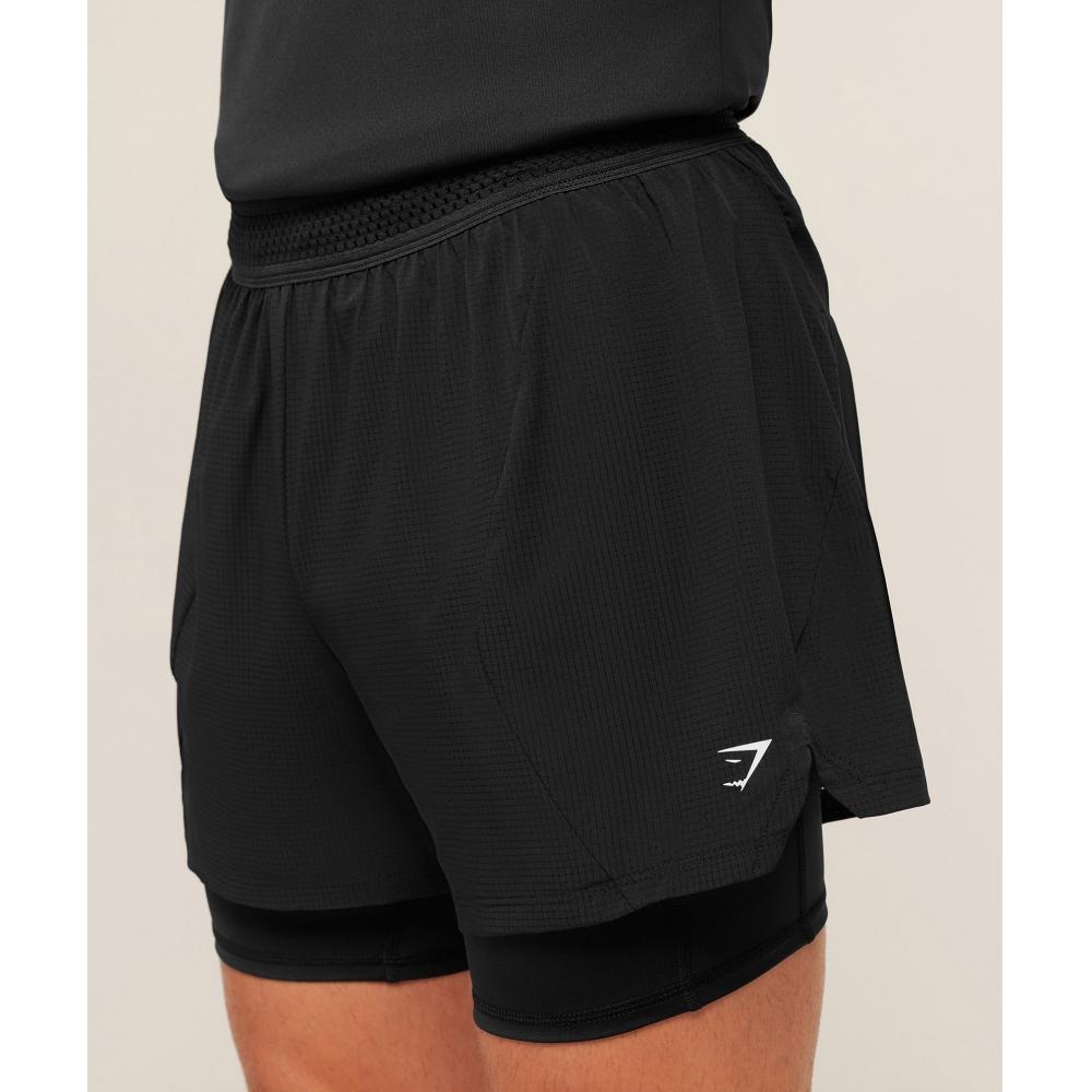 Gymshark Running 4  2in1 Shorts Black A3b9p Bb2j