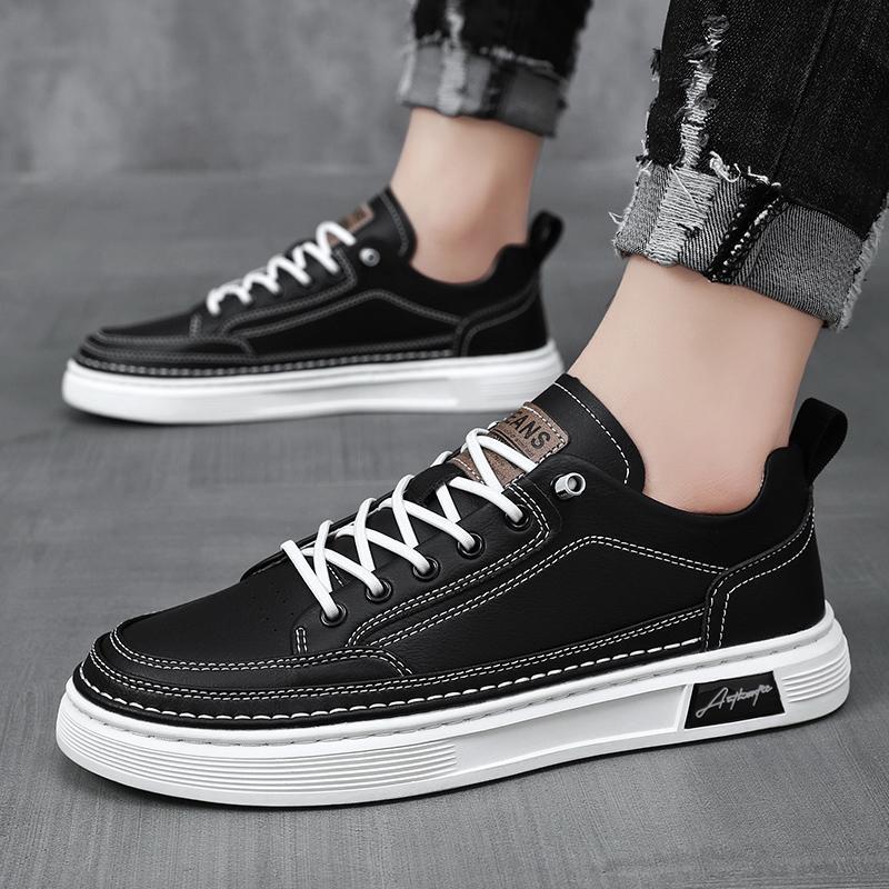 Neue koreanische Version lässige Board-Schuhe Herrenschuhe Lederoberfläche Plateau Mode trendige Schuhe Student weiße Schuhe vier Jahreszeiten Sportschuhe