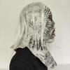 Horror Biochemical Zombie Film and Television Head Cover, White Hair Devil Mask