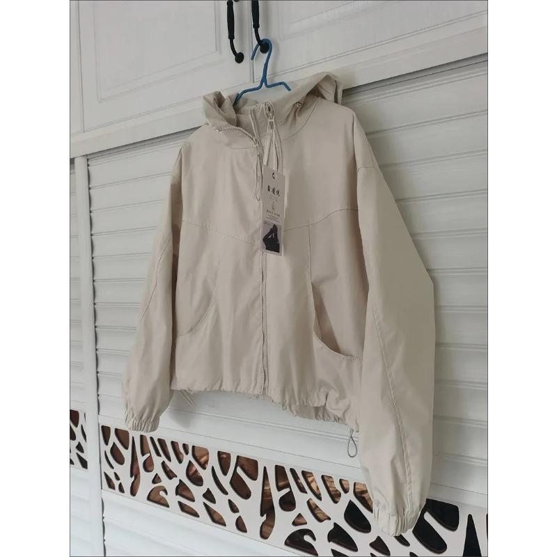 Fashion Hooded Short Jacket Women Streetwear Double Zipper Coat Casual Loose Outerwear Students Jackets Spring Autumn