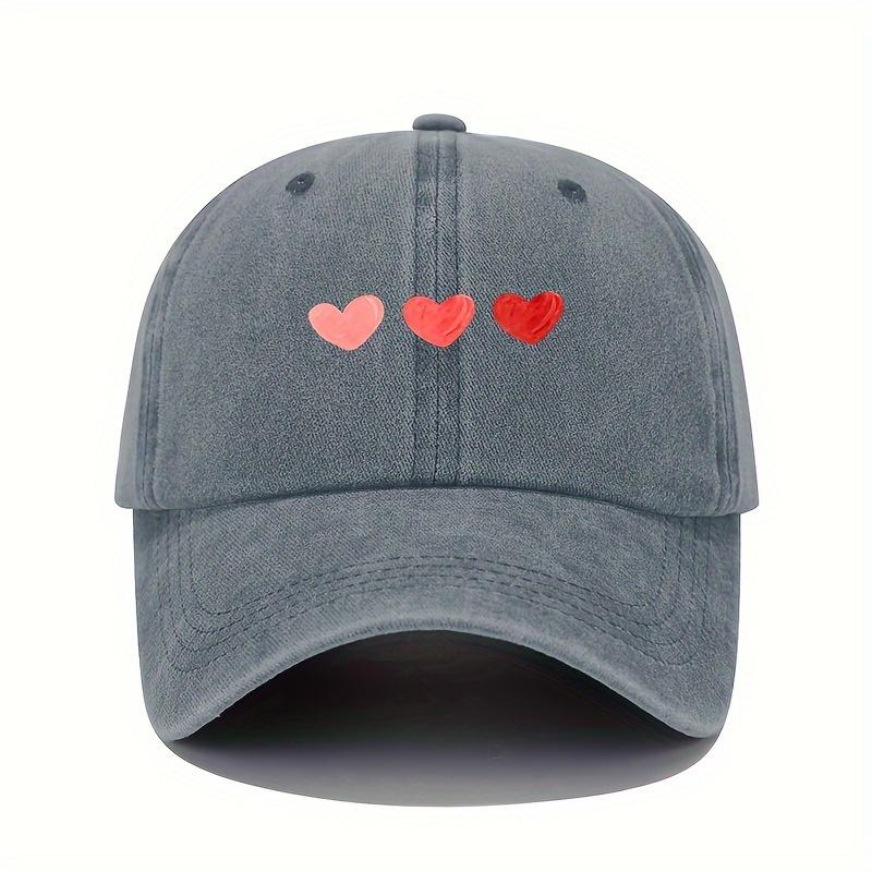 Valentinstag Liebesmotiv Baseballkappe Retro Leichte Waschbare Kappe Verstellbare Damen Sonnenhut