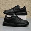 Zapatos de Cuero para Hombre para Exterior Planos Clásicos Negros Zapatos Deportivos con Cordones Zapatos para Patineta Caminar Blanco Ocio Zapatillas para Correr