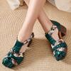 GKTINOO Mixed Colors Summer Gladiator Sandals Women Genuine Leather Round Toe Hook & Loop Retro Style Ladies Shoes Handmade
