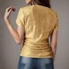 Women's Sequined Beaded V-neck Short-sleeved T-shirt