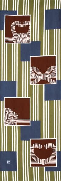 

Dyeing Anbo Hand Towel Heart Authentic Dyed Cotton Tokuoka Made in Japan 35cm x 100cm Mizuhiki Brown 100%