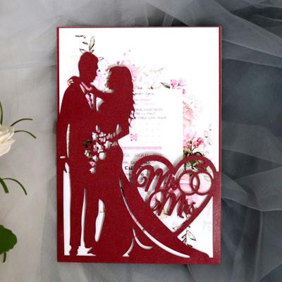 20pcs/set Laser Cut Mr & Mrs Wedding Invitations Card Invite Envelopes Kit Brida