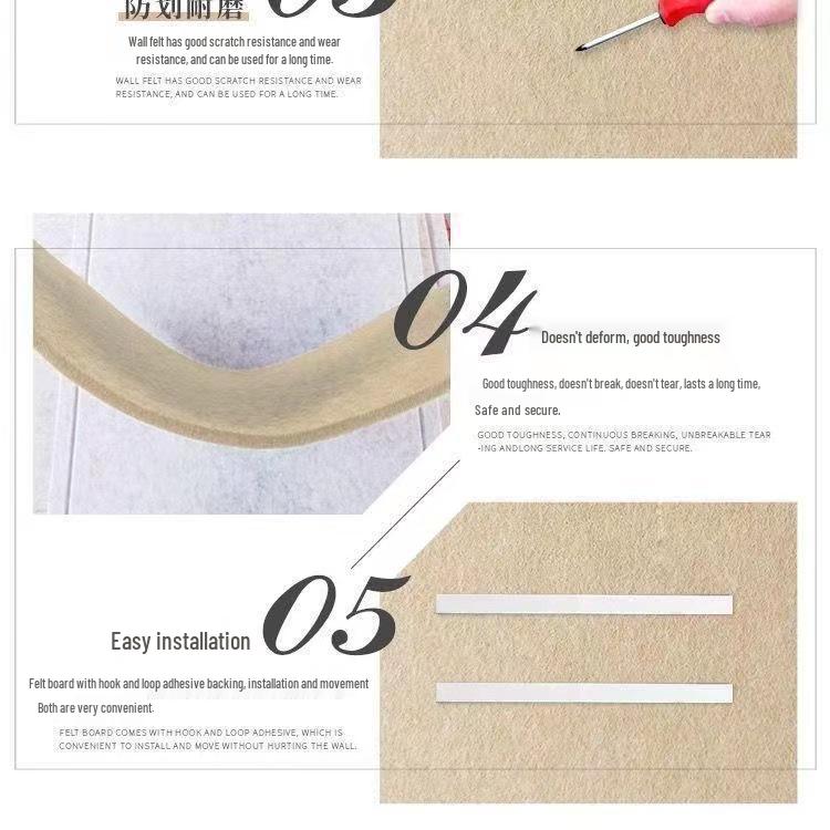 Felt Cork Board for Artwork Display and Decoration - Ideal for Schools, Offices, Bedrooms, and Creative Spaces