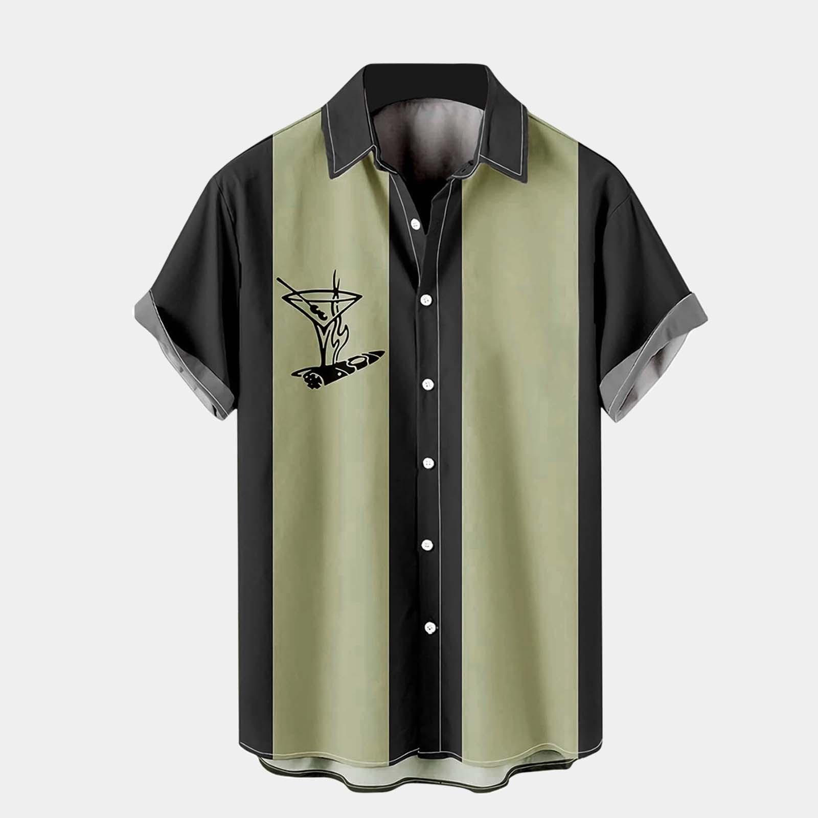 

Летняя мужская крутая тонкая дышащая рубашка с воротником с лацканами, окрашенная хлопковая рубашка с градиентом L